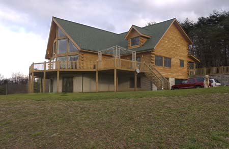 Timberhaven log home design, log home floor plan, Norton, Elevation