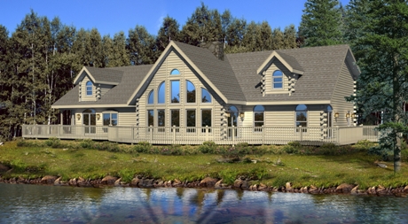 Timberhaven log home design, log home floor plan, Pennington, Elevation