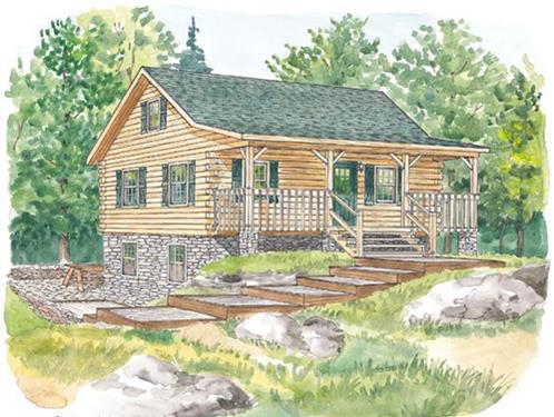 Timberhaven log home design, log home floor plan, Roaring Creek, Elevation