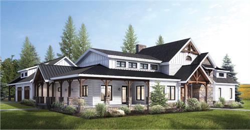 Timberhaven log home design, log home floor plan, Shade Haven Hybrid, Elevation