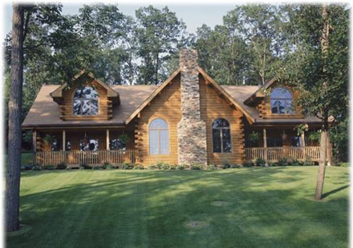 Timberhaven log home design, log home floor plan, Snyder, Elevation