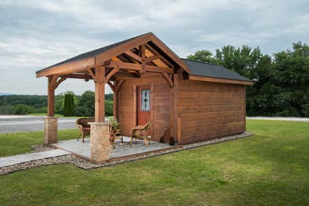 Timberhaven log home design, log home floor plan, Timber Frame Pavilion and Shed, Elevation