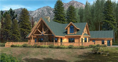 Timberhaven log home design, log home floor plan, Willow Brook, Elevation