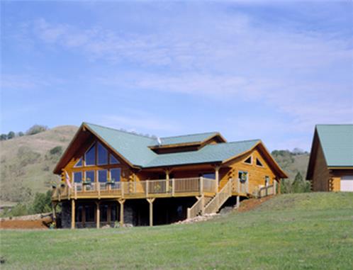 Timberhaven log home design, log home floor plan, Woodson, Elevation