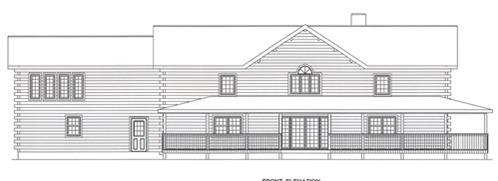 Timberhaven log home design, log home floor plan, 2262, Elevation