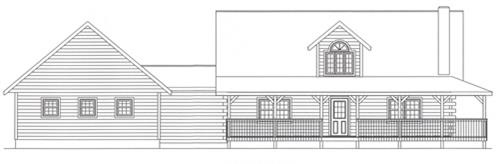 Timberhaven log home design, log home floor plan, 2315, Elevation