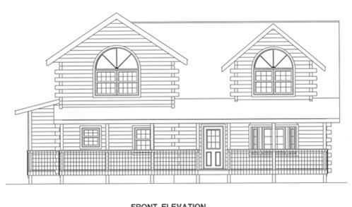 Timberhaven log home design, log home floor plan, 2397, Elevation