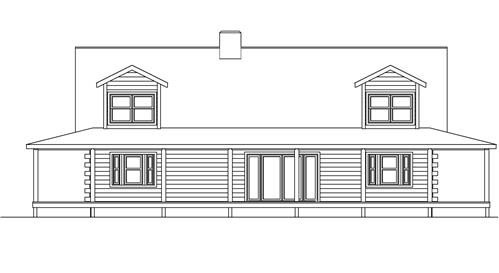 Timberhaven log home design, log home floor plan, 2400, Elevation