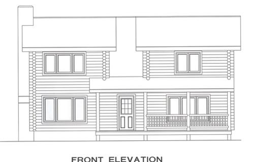 Timberhaven log home design, log home floor plan, 2454, Elevation