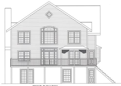 Timberhaven log home design, log home floor plan, 2574, Elevation