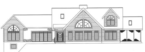 Timberhaven log home design, log home floor plan, 2651, Elevation
