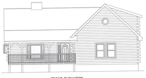 Timberhaven log home design, log home floor plan, 2665, Elevation