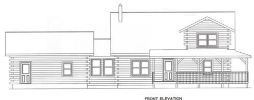 Timberhaven log home design, log home floor plan, 2724, Elevation