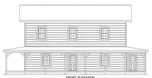 Timberhaven log home design, log home floor plan, 2726, Elevation