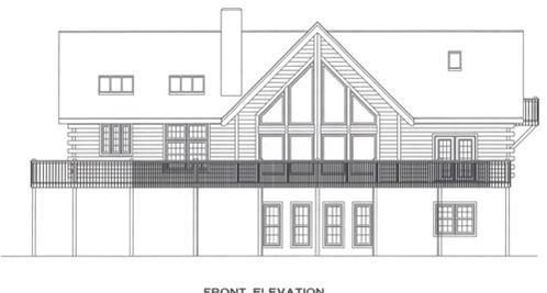 Timberhaven log home design, log home floor plan, 3311, Elevation