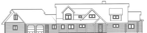 Timberhaven log home design, log home floor plan, 3312, Elevation