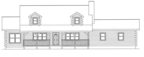 Timberhaven log home design, log home floor plan, 3368, Elevation
