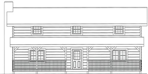 Timberhaven log home design, log home floor plan, 3378, Elevation