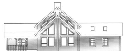 Timberhaven log home design, log home floor plan, 3424, Elevation