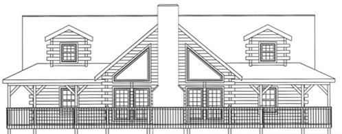 Timberhaven log home design, log home floor plan, 3557, Elevation