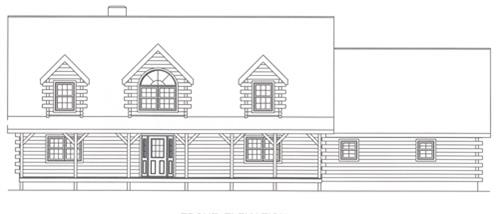 Timberhaven log home design, log home floor plan, 3561, Elevation