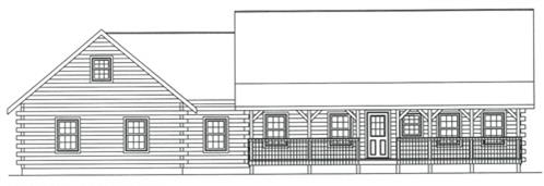 Timberhaven log home design, log home floor plan, 3634, Elevation