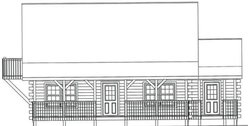 Timberhaven log home design, log home floor plan, 3693, Elevation