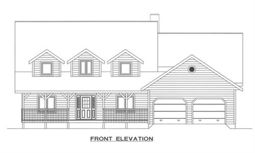 Timberhaven log home design, log home floor plan, 3712, Elevation