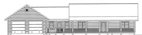Timberhaven log home design, log home floor plan, 3734, Elevation