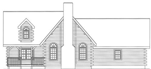 Timberhaven log home design, log home floor plan, 3784, Elevation