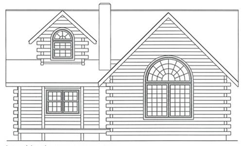 Timberhaven log home design, log home floor plan, 3791, Elevation