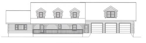 Timberhaven log home design, log home floor plan, 3804, Elevation