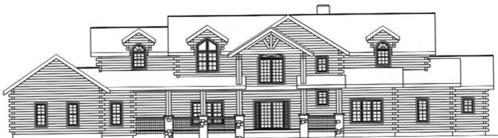 Timberhaven log home design, log home floor plan, 3897, Elevation