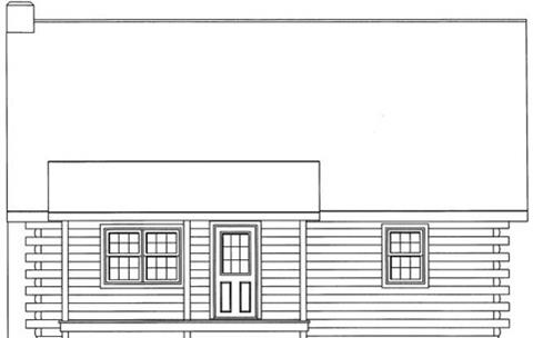 Timberhaven log home design, log home floor plan, 3949, Elevation