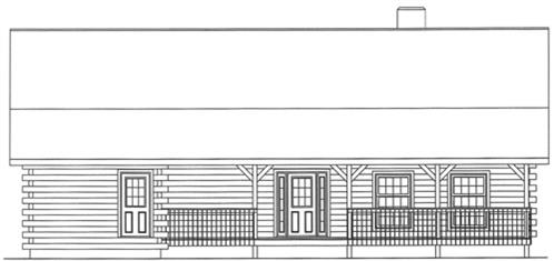 Timberhaven log home design, log home floor plan, 3994, Elevation