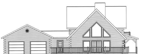 Timberhaven log home design, log home floor plan, 4023, Elevation