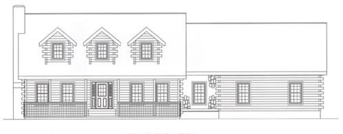 Timberhaven log home design, log home floor plan, 4091, Elevation