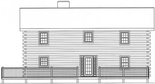 Timberhaven log home design, log home floor plan, 4096, Elevation