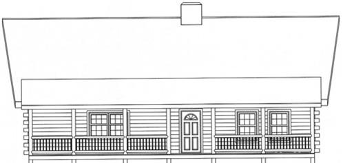 Timberhaven log home design, log home floor plan, 4113, Elevation