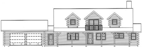 Timberhaven log home design, log home floor plan, 4191, Elevation