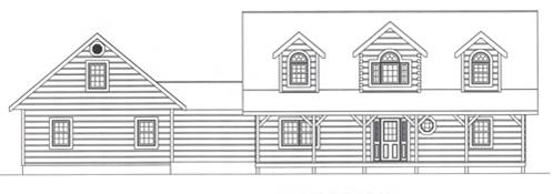 Timberhaven log home design, log home floor plan, 4251, Elevation