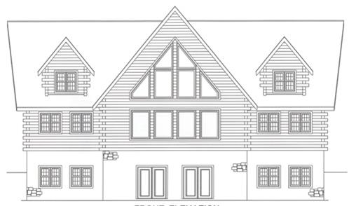 Timberhaven log home design, log home floor plan, 4293, Elevation