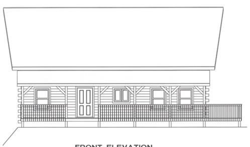 Timberhaven log home design, log home floor plan, 4352, Elevation