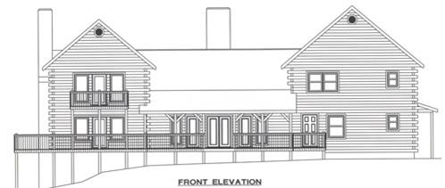 Timberhaven log home design, log home floor plan, 4388, Elevation