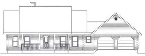 Timberhaven log home design, log home floor plan, 4454, Elevation