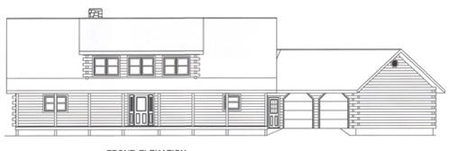 Timberhaven log home design, log home floor plan, 4517, Elevation