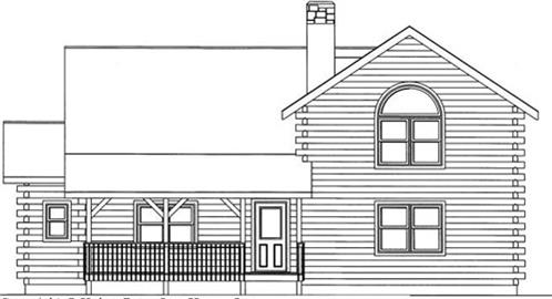 Timberhaven log home design, log home floor plan, 4548, Elevation