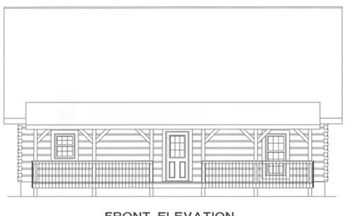 Timberhaven log home design, log home floor plan, 4585, Elevation