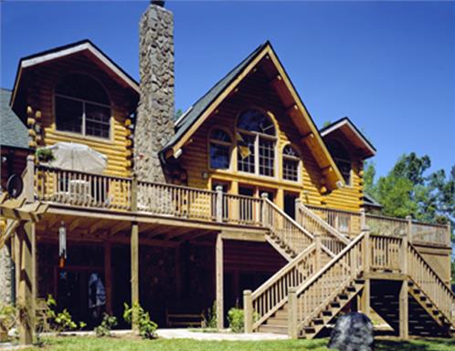 Timberhaven log home design, log home floor plan, Anderson, Elevation