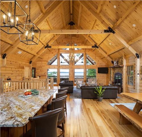Timberhaven log home design, log home floor plan, Buskill Lake Living, Elevation